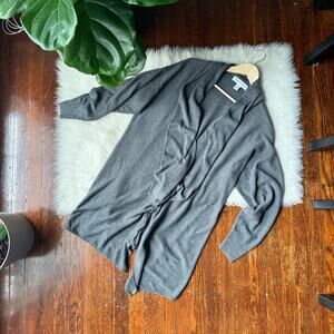 Grey Lightweight Open Cardigan Sweater Jacket